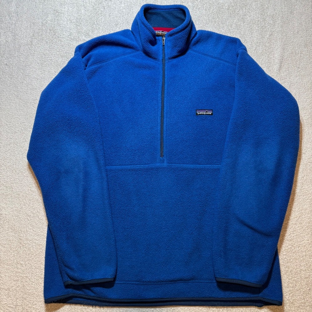 Patagonia Synchilla Fleece Pullover Mens XL Blue 1/4 Zip Outdoor Hiking